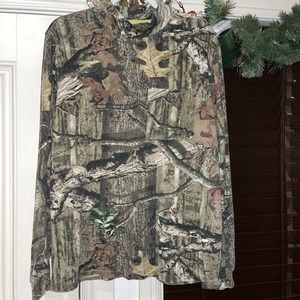 Mossy Oak Breakup Infinity Men's L Cold Gear L/S Camo Mock Neck T-Shirt Pocket